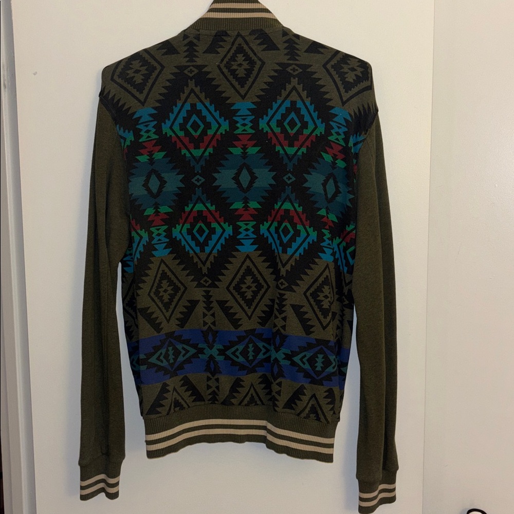 Denim & Supply Ralph Lauren Aztec Fleece Bomber Jacket Mens XL, Green-Red-Blue - Picture 5 of 5